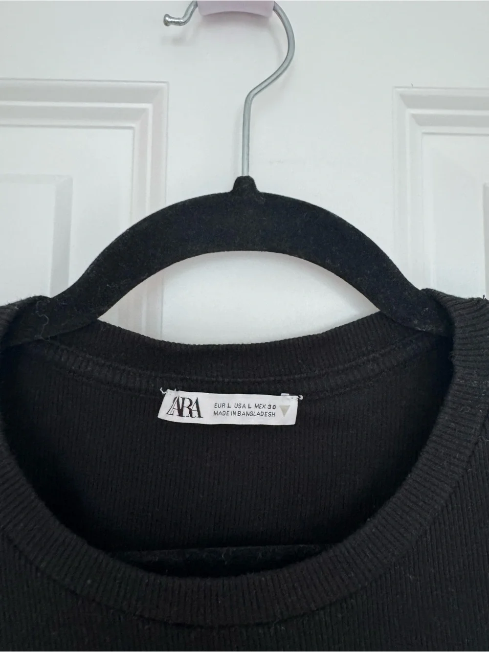 Zara Black Ruffle Sleeve Knit Top Large